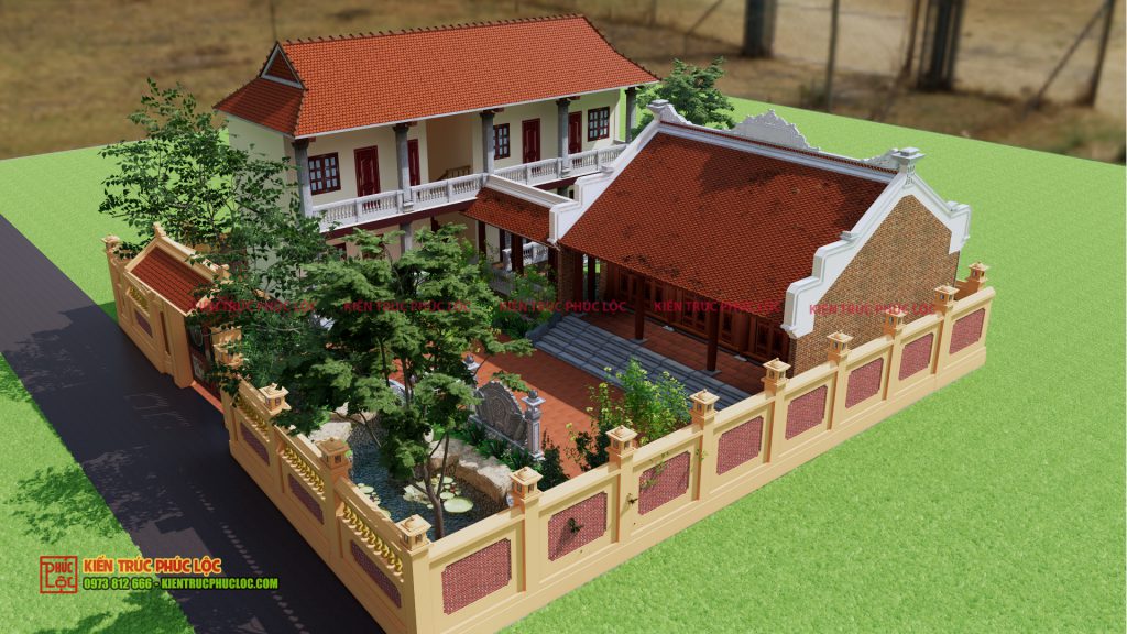 Phối cảnh 3D công trình nhà từ đường